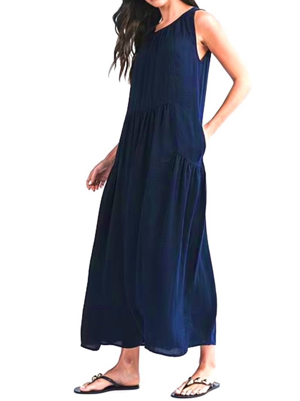NEW Nordstrom City Blues navy sleeveless dress with pockets